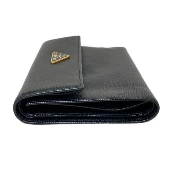 PRADA Black Leather Trifold Wallet 194-081025 - Picture 3 of 7